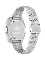 Digital Two Stainless Steel Bracelet Watch/36MM