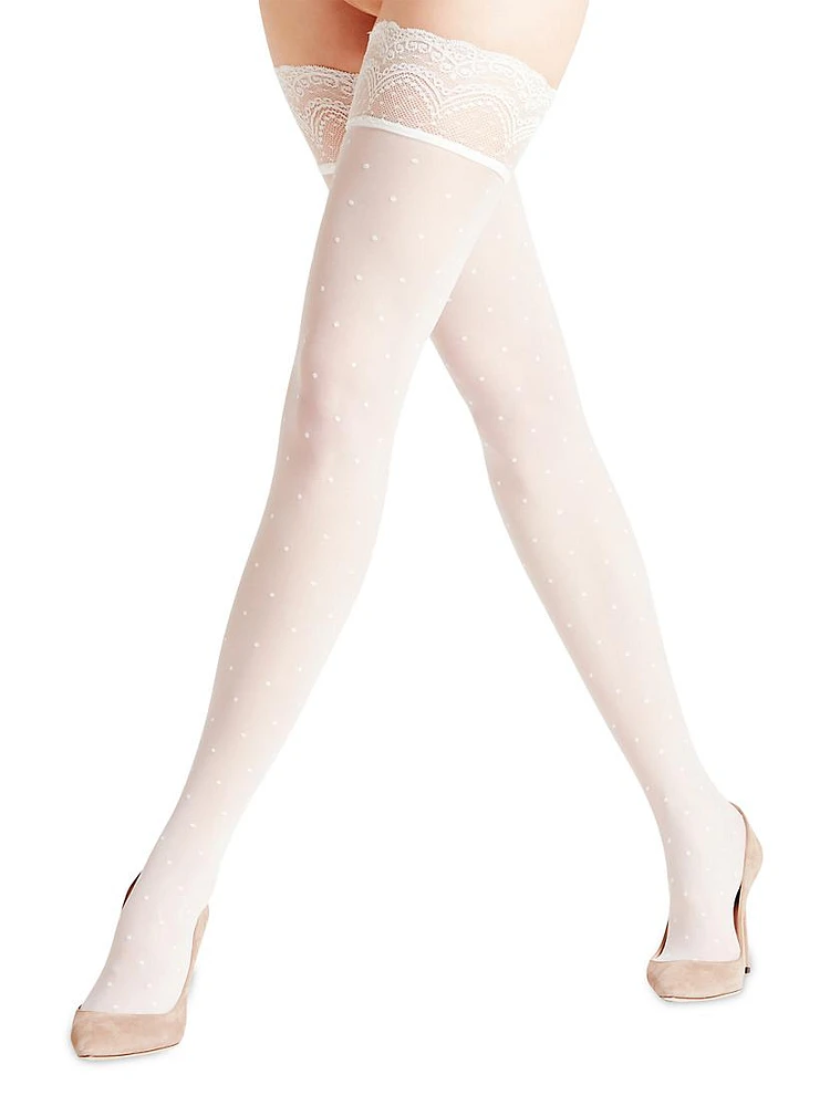 Polka-Dot Stay-Up Tights