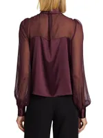 Agnes Silk-Blend Illusion Blouse