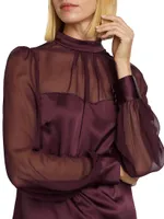 Agnes Silk-Blend Illusion Blouse