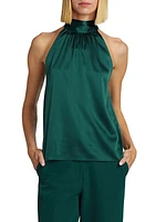 Noemi Silk-Blend Halter Blouse