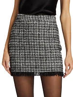 Fringed Tweed Miniskirt