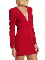 Lorenzo Crepe Brooch Sheath Dress