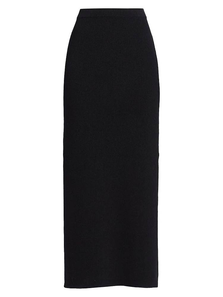 Aalis Cotton-Blend Rib-Knit Midi-Skirt