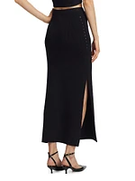 Aalis Cotton-Blend Rib-Knit Midi-Skirt