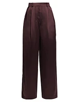 Vione Silk-Blend Straight-Leg Pants