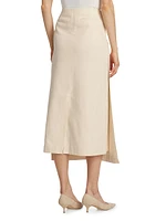 Atri Cotton-Blend Button-Front Midi-Skirt