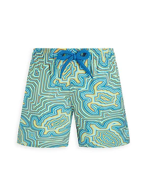 Little Boy's & Turtle Print Swim Trunks