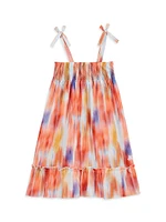 Little Girl's & Gloss Blurred Print Dress