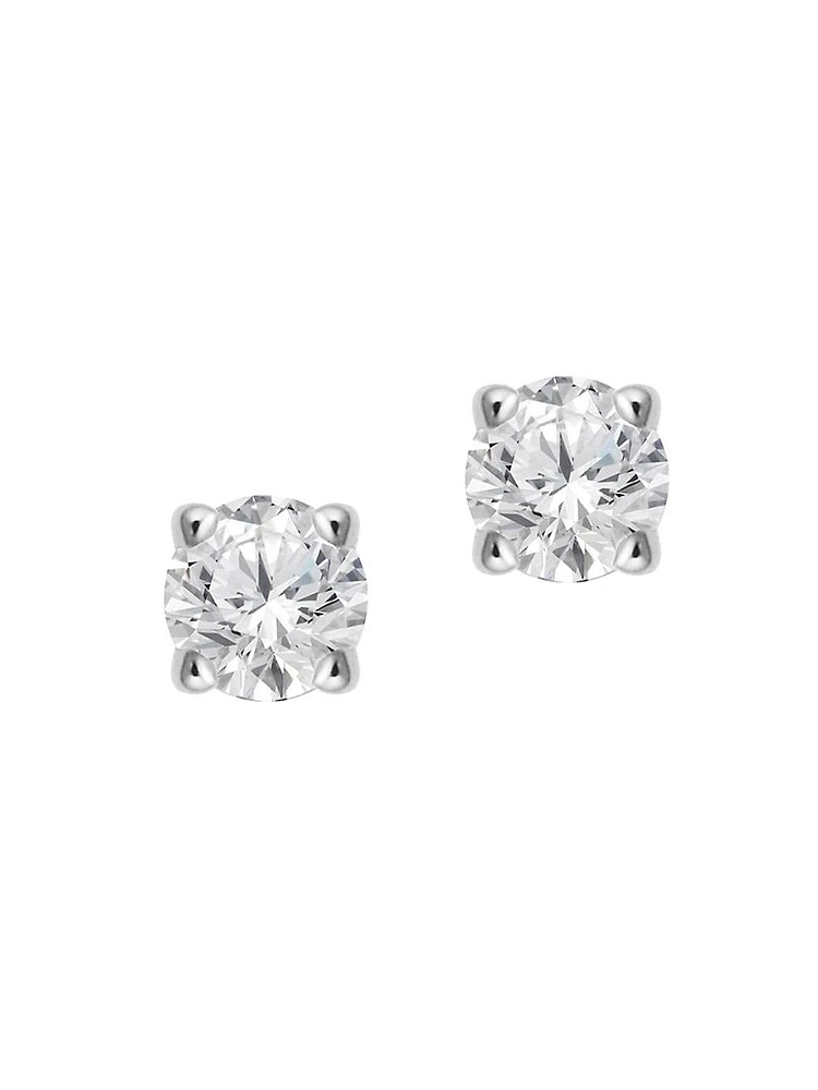 14K White Gold Shine Bright Diamond Small Stud