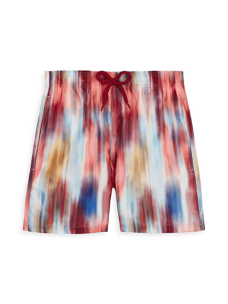 Little Boy's & Ikat Flowers Swim Trunks