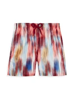 Little Boy's & Ikat Flowers Swim Trunks