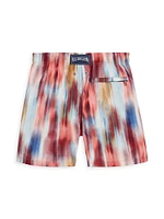 Little Boy's & Ikat Flowers Swim Trunks