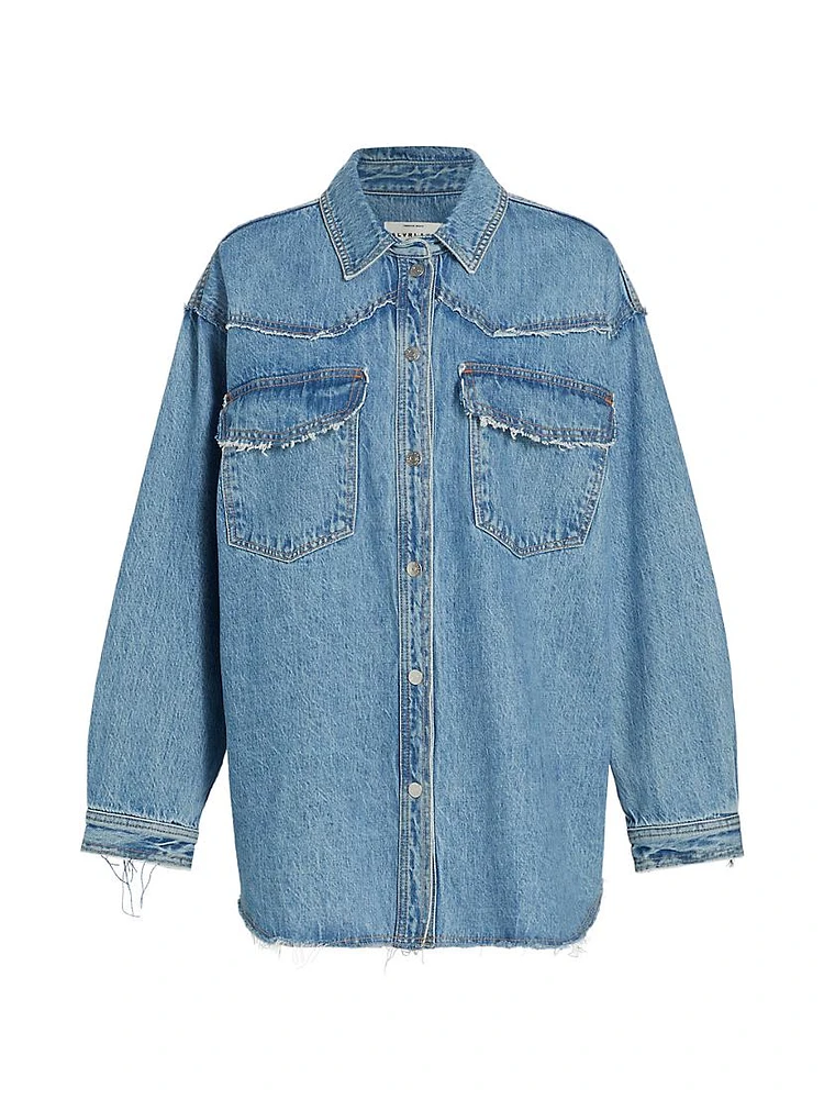 Oversized Western Denim Shirt