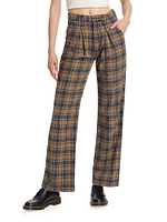 The Maven Pleated Plaid Pants