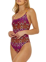 Echo Chain Scoopneck One-Piece Swimsuit