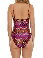 Echo Chain Scoopneck One-Piece Swimsuit