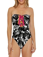 Lennox Lace-Up Bandeau One-Piece Swimsuit