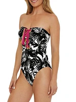 Lennox Lace-Up Bandeau One-Piece Swimsuit