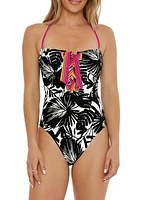 Lennox Lace-Up Bandeau One-Piece Swimsuit