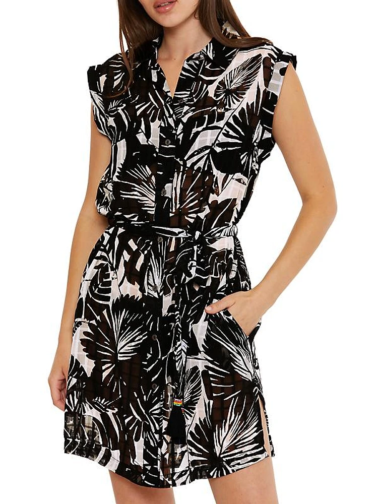 Lennox Palm Mini Shirtdress