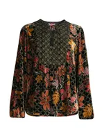 Jasmoon Flore Velvet Blouse