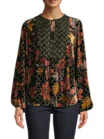 Jasmoon Flore Velvet Blouse