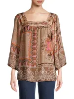 Flora Lace Silk Blouse