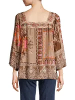 Flora Lace Silk Blouse