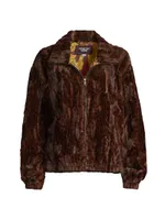 Jaguar Faux Fur Bomber Jacket