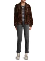 Jaguar Faux Fur Bomber Jacket