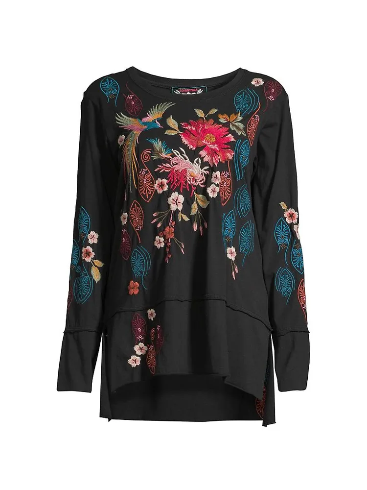 Ashira Embroidered Long-Sleeve T-Shirt