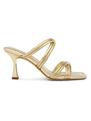 Corrine 76MM Metallic Leather Sandals