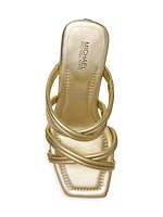 Corrine 76MM Metallic Leather Sandals