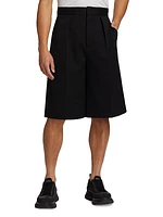 Pleated Wool Relaxed-Fit Shorts