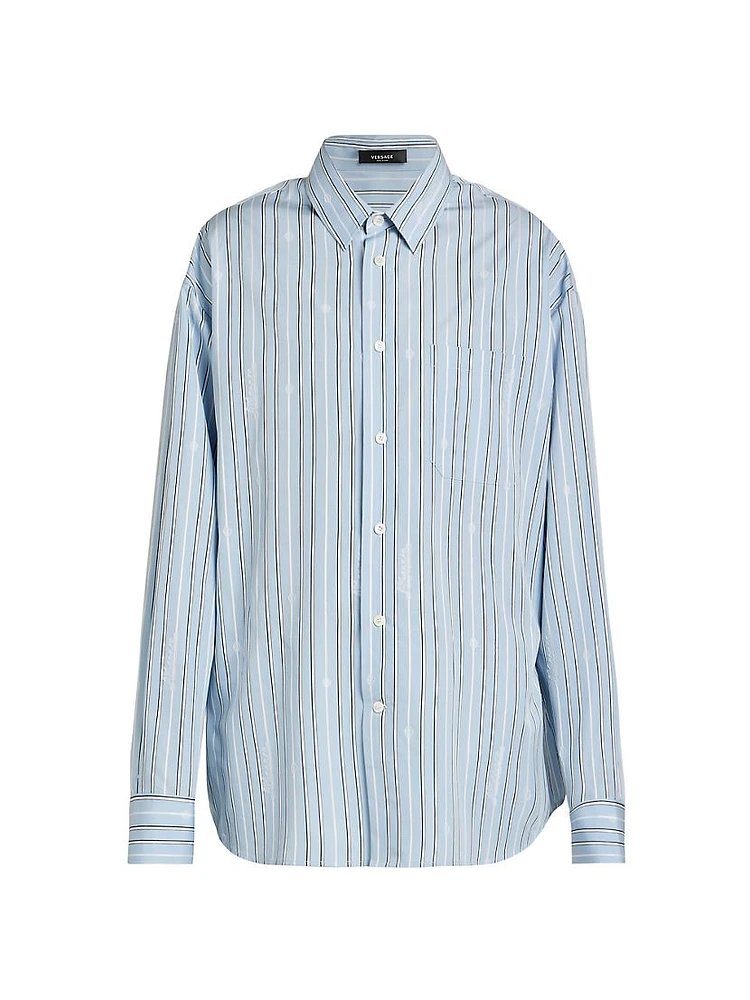 Nautical Striped Button-Front Shirt