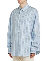 Nautical Striped Button-Front Shirt