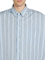 Nautical Striped Button-Front Shirt