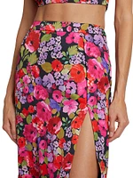 Clyde Flared Floral Midi-Skirt