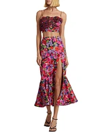 Clyde Flared Floral Midi-Skirt