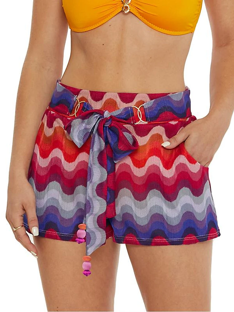 Portofino Stripe Tie-Waist Shorts