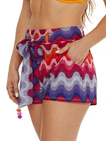 Portofino Stripe Tie-Waist Shorts