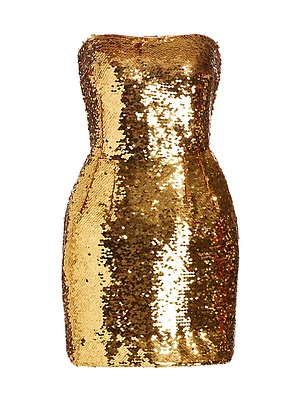 Sequined Strapless Minidress