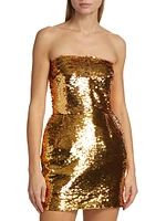 Sequined Strapless Minidress