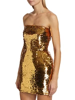 Sequined Strapless Minidress