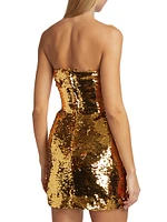 Sequined Strapless Minidress