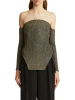 Maria Glittery Off-The-Shoulder Sweater