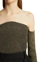 Maria Glittery Off-The-Shoulder Sweater