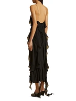 Pim Ruffle Silk Maxi Dress