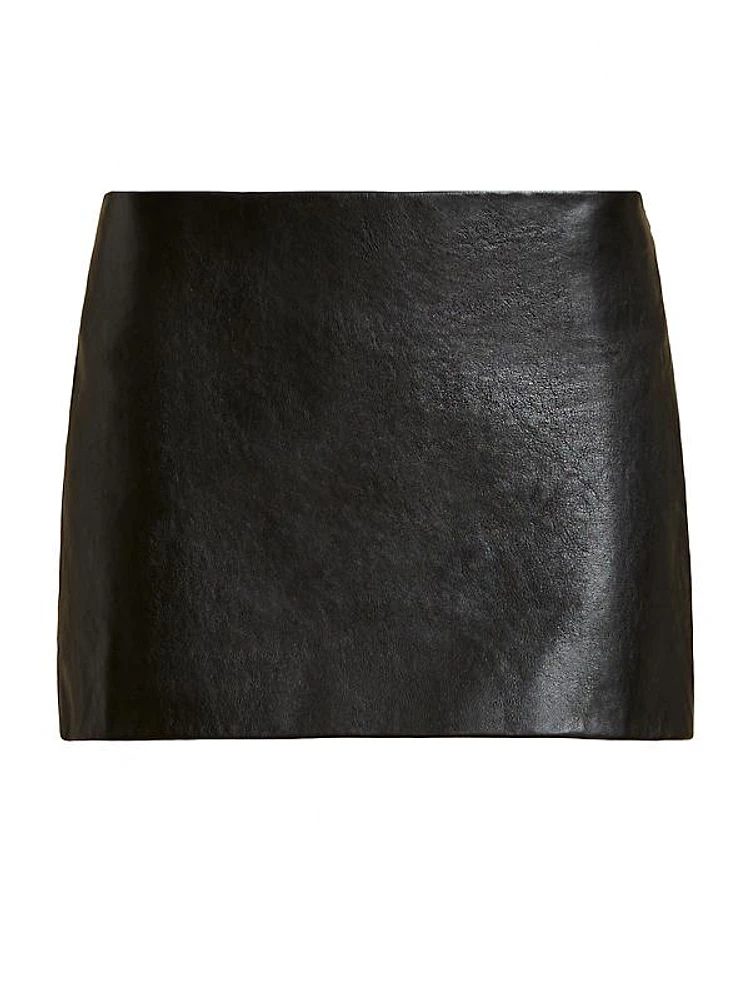 Jett Pebbled Leather Miniskirt